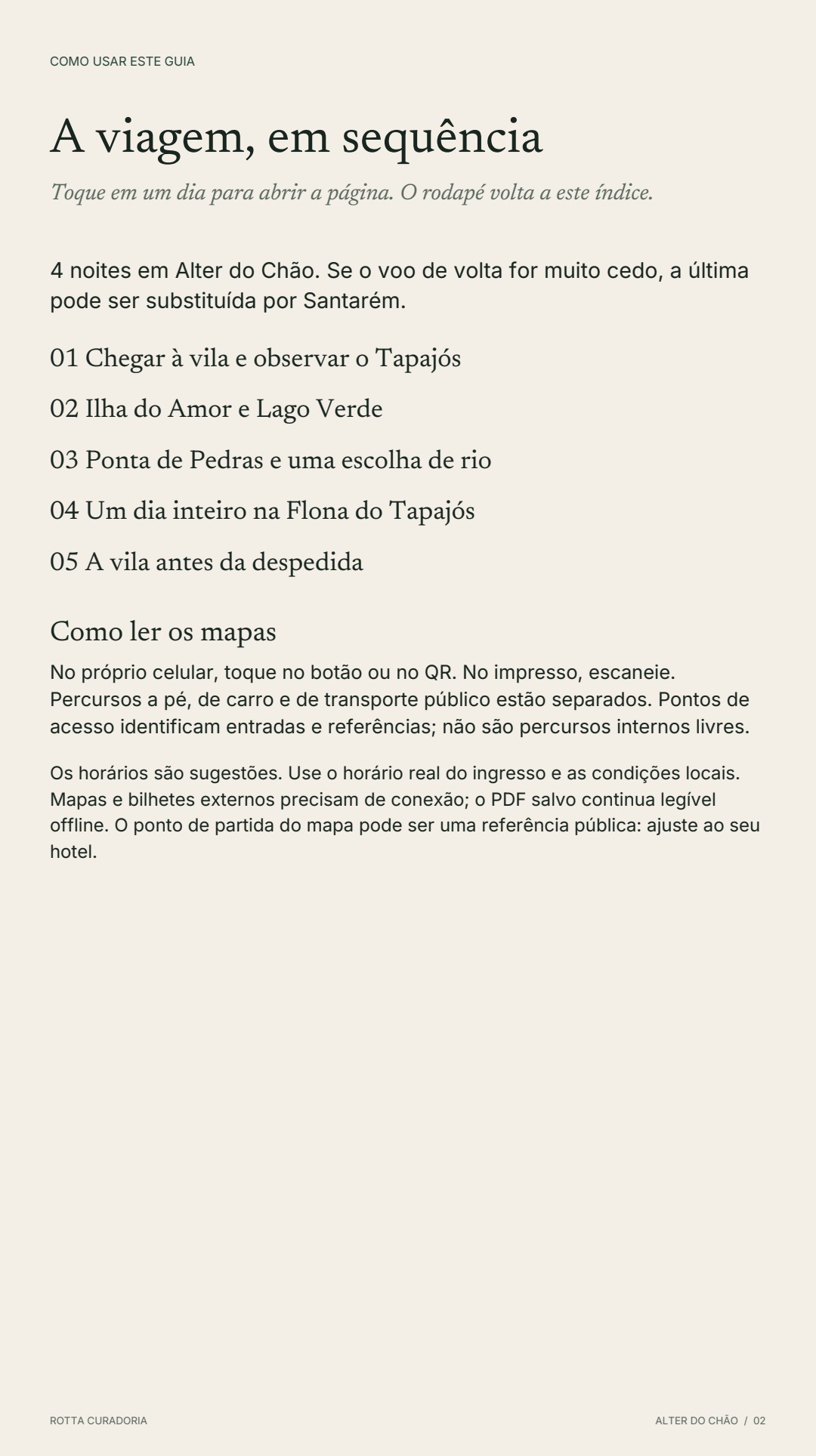 Página 2 real do roteiro: A VIAGEM EM SEQUÊNCIA