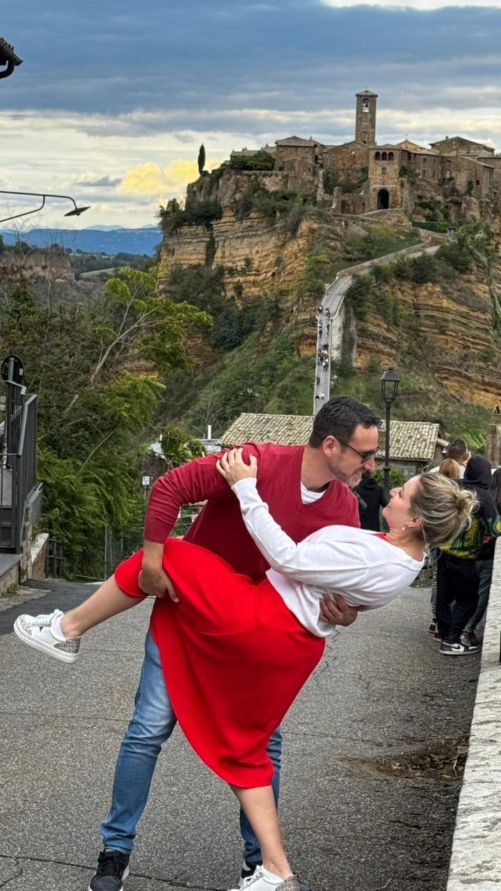 Marcelo e Alexandra em Civita di Bagnoregio