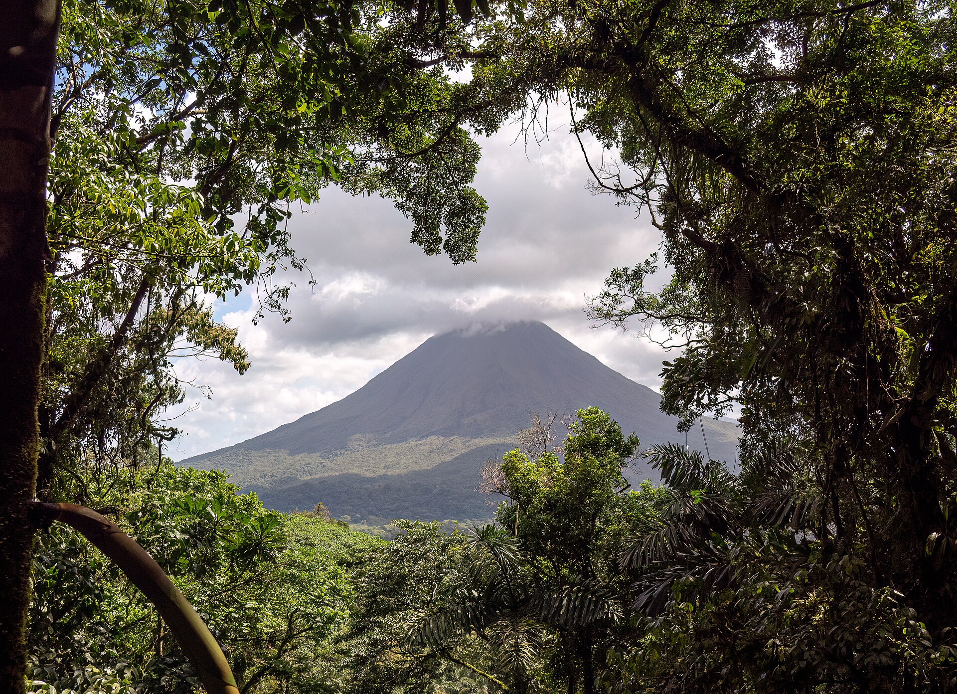 Vulcão Arenal cercado por floresta
