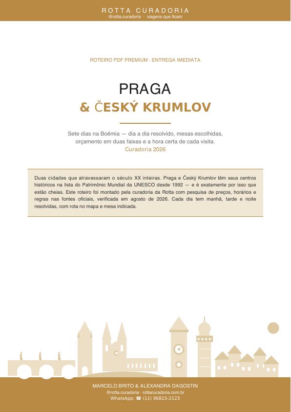 Arquitetura histórica de Praga e Český Krumlov