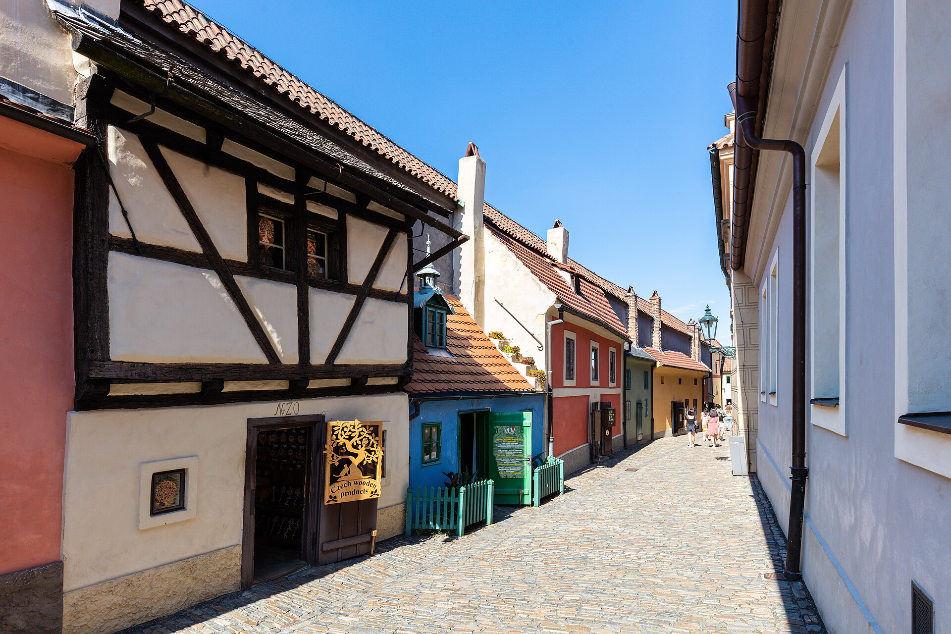 Casas coloridas no Beco Dourado em Praga