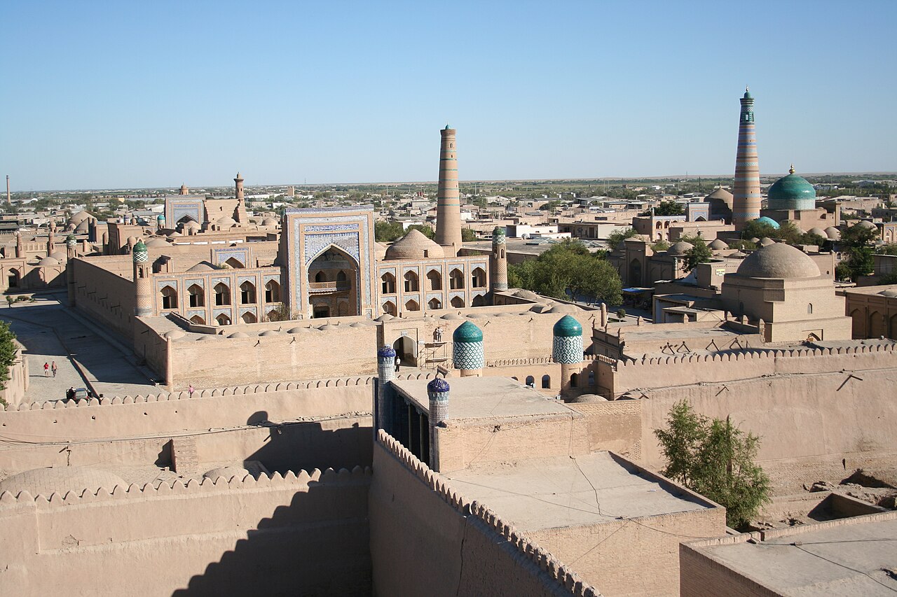 Vista de Itchan Kala, a cidade murada de Khiva