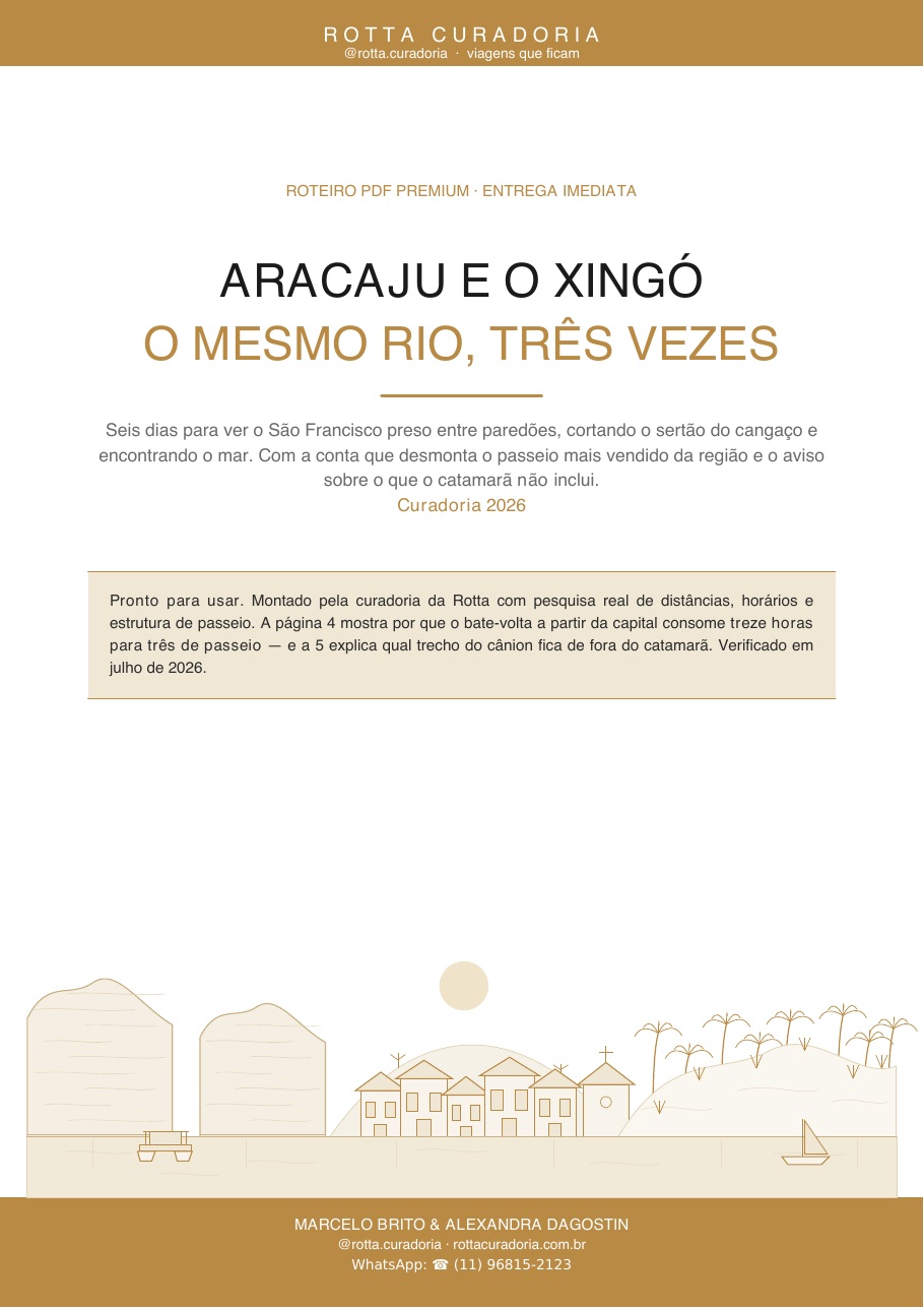 Capa do Roteiro PDF Premium de Aracaju & Xingó