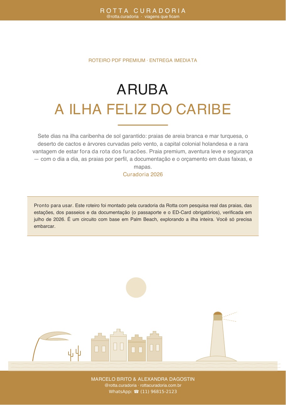 Capa do Roteiro PDF Premium de Aruba