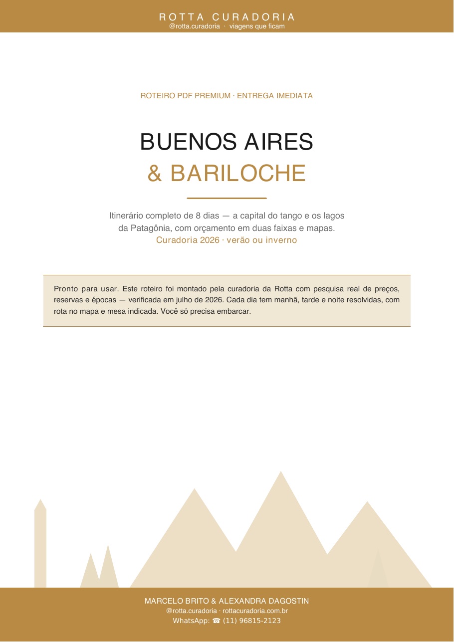 Capa do Roteiro PDF Premium de Buenos Aires & Bariloche