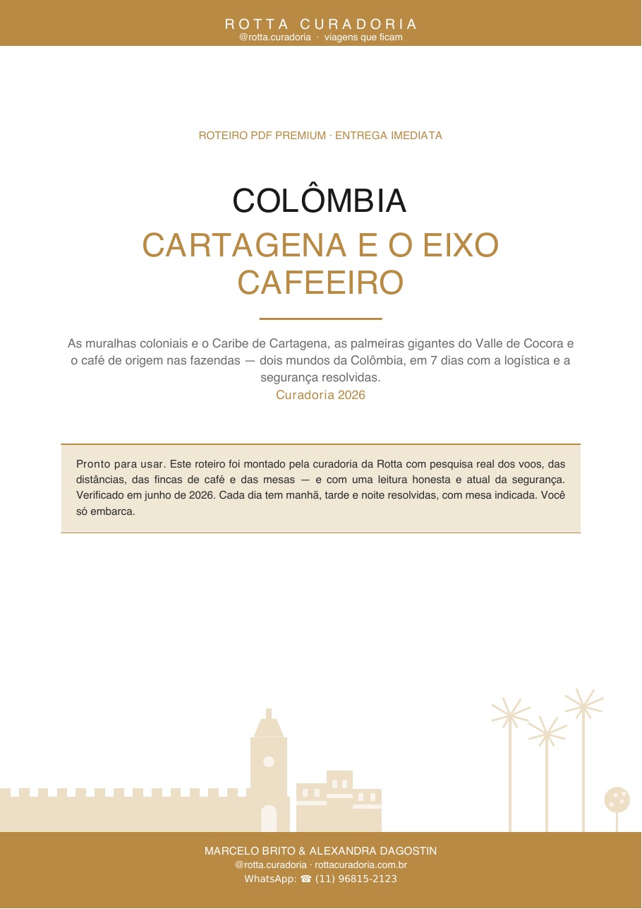 Capa do Roteiro PDF Premium de Colômbia