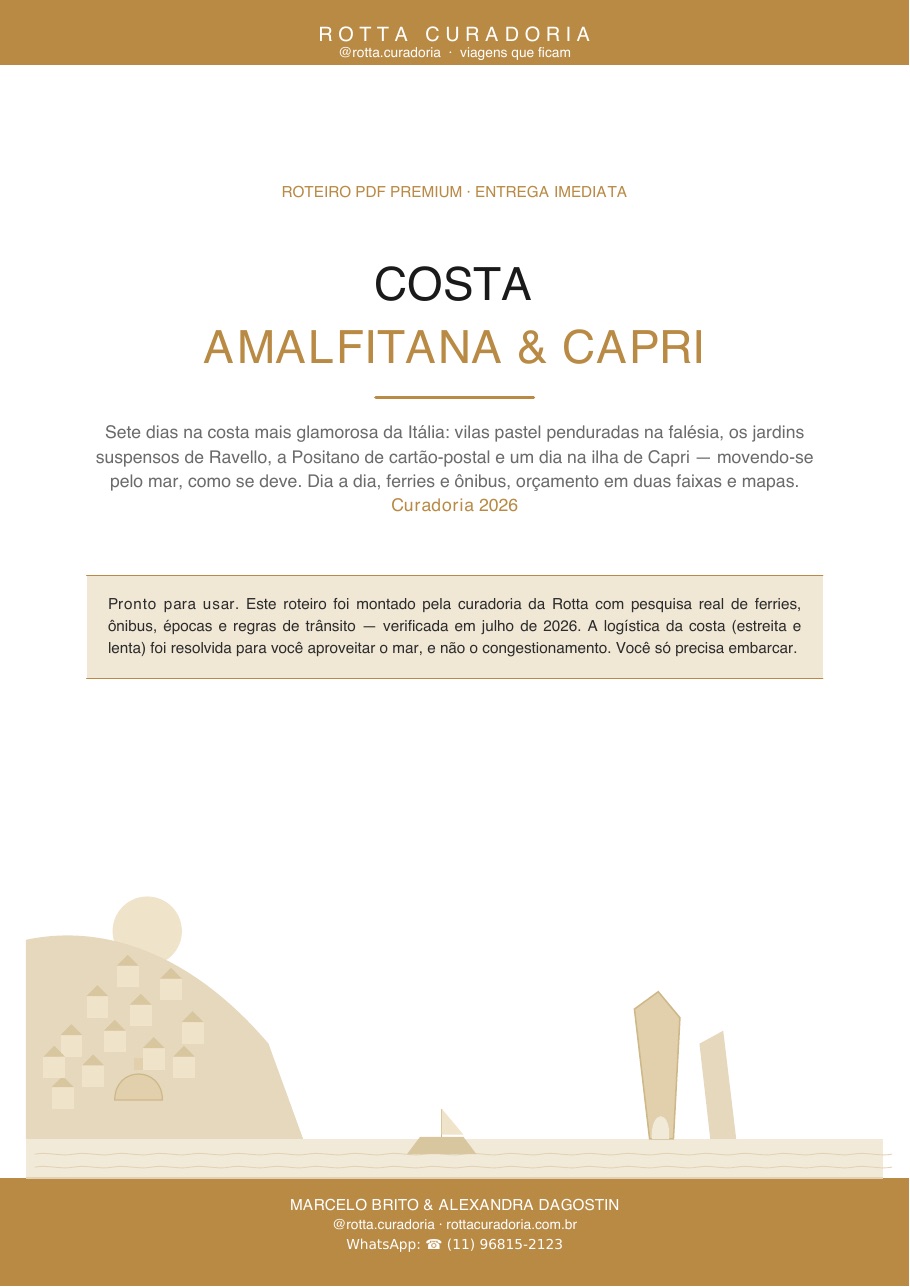Capa do Roteiro PDF Premium de Costa Amalfitana