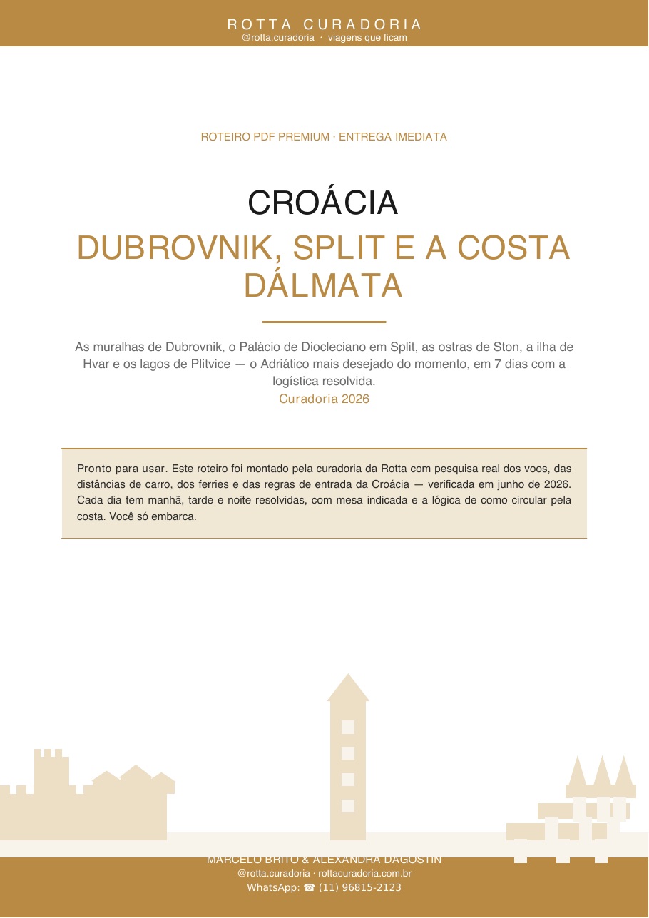 Capa do Roteiro PDF Premium de Croácia