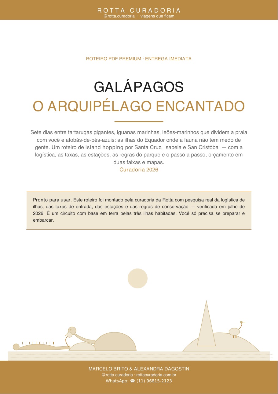 Capa do Roteiro PDF Premium de Galápagos