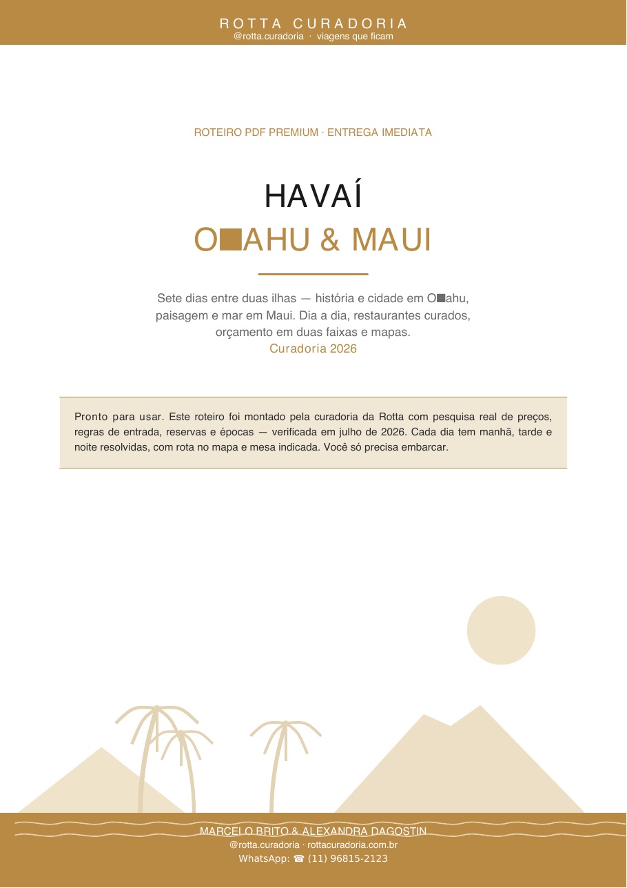 Capa do Roteiro PDF Premium de Havaí