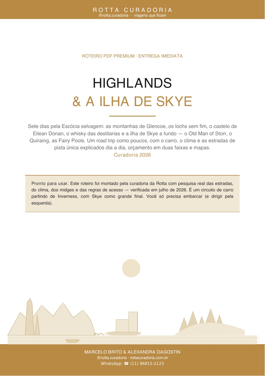 Capa do Roteiro PDF Premium de Highlands & Skye