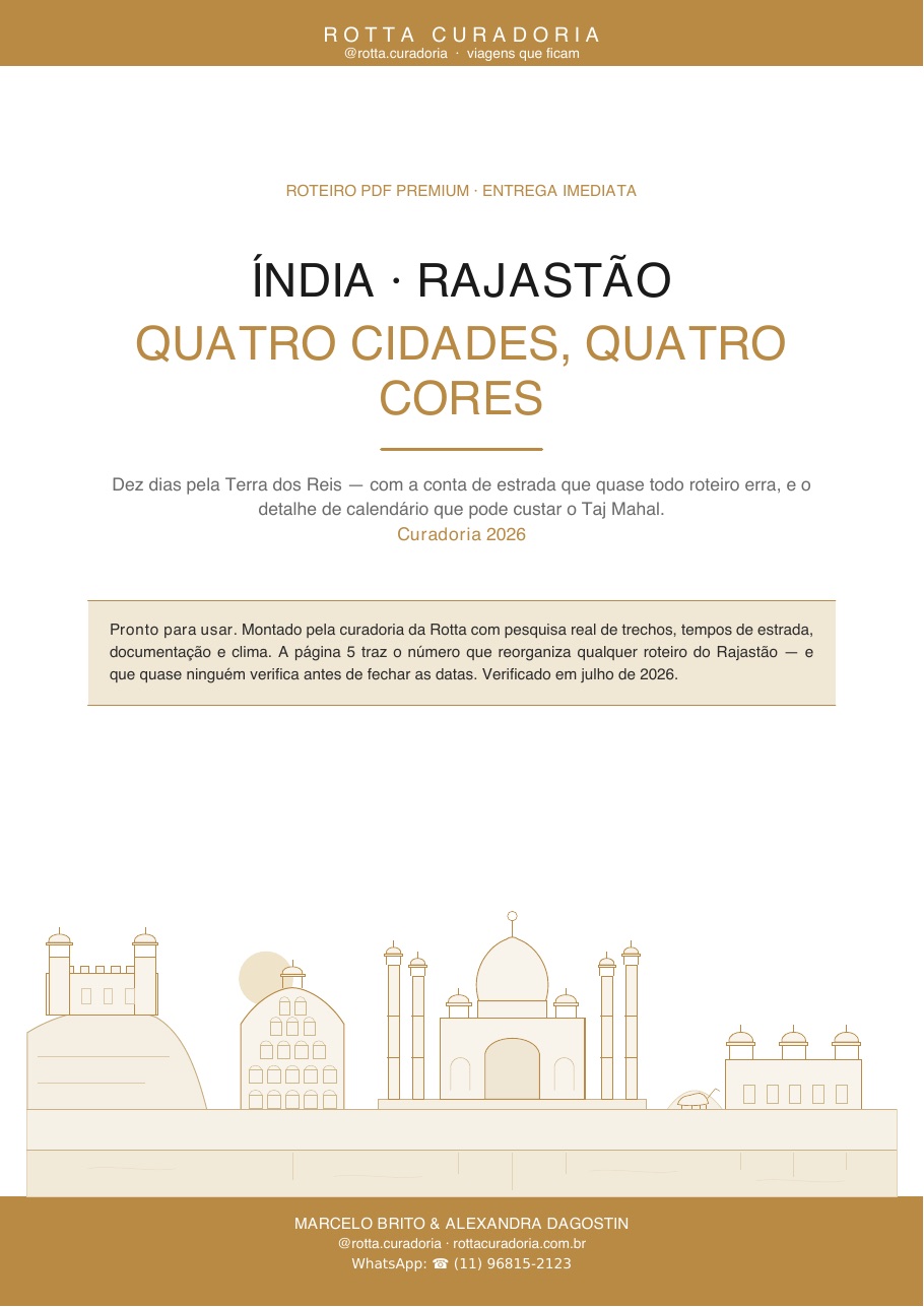 Capa do Roteiro PDF Premium de Índia