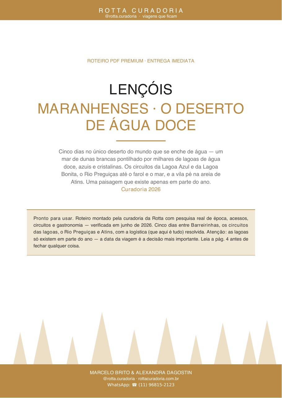 Capa do Roteiro PDF Premium de Lençóis Maranhenses