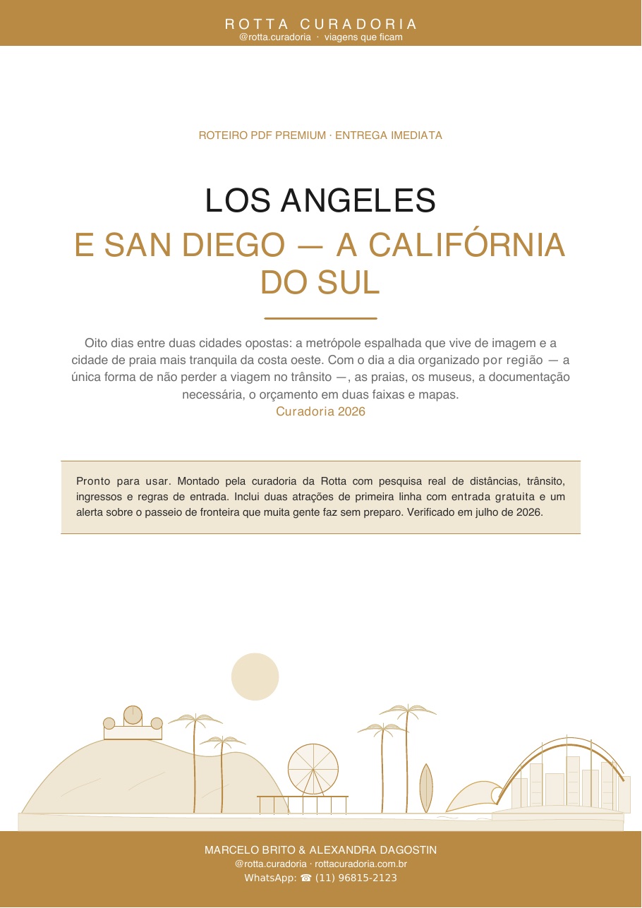 Capa do Roteiro PDF Premium de Los Angeles & San Diego
