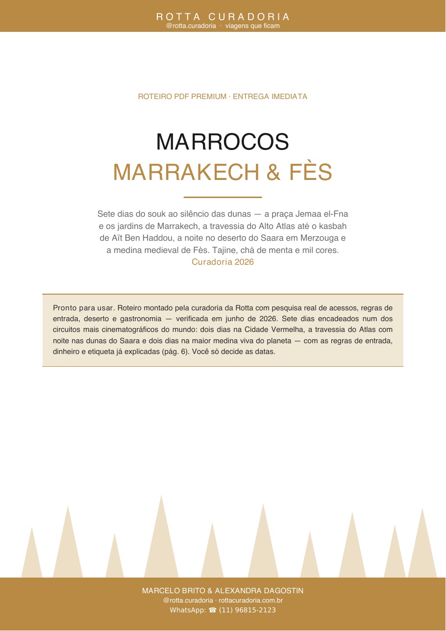 Capa do Roteiro PDF Premium de Marrocos
