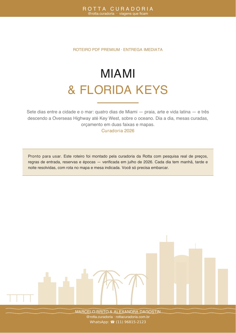 Capa do Roteiro PDF Premium de Miami & Florida Keys