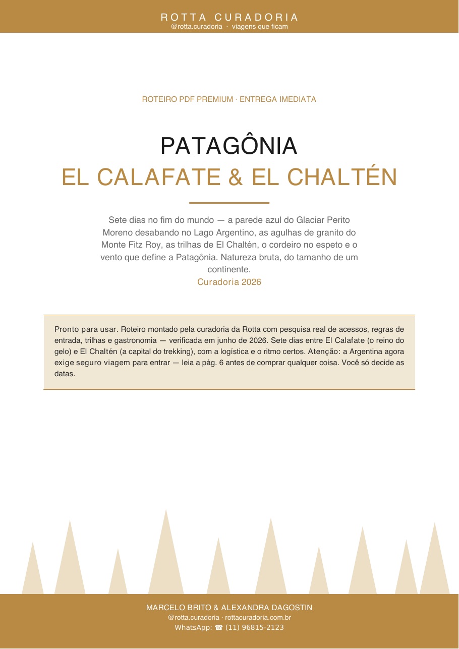 Capa do Roteiro PDF Premium de Patagônia