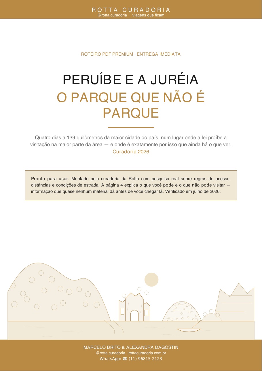 Capa do Roteiro PDF Premium de Peruíbe & Juréia