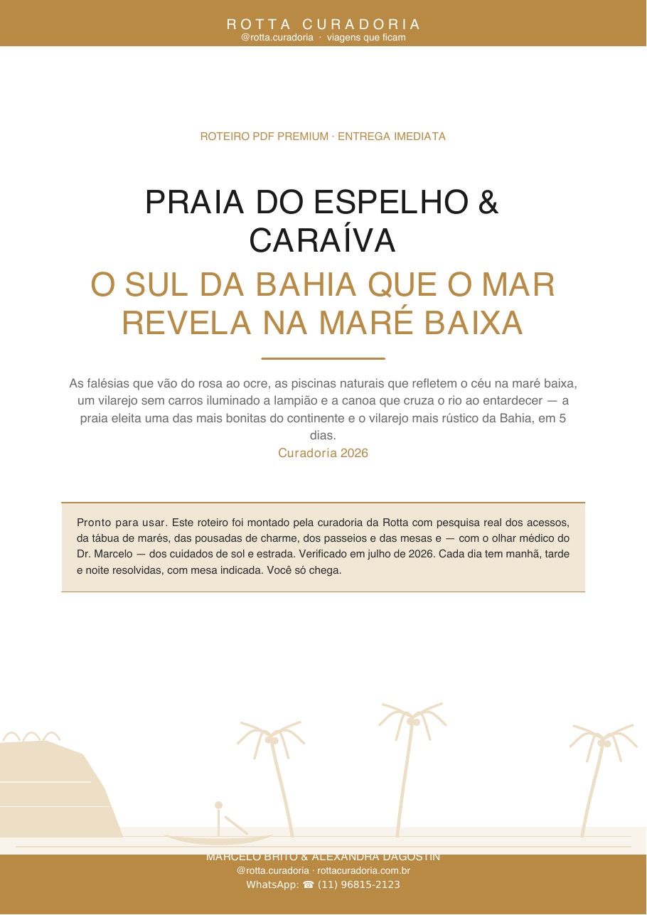 Capa do Roteiro PDF Premium de Praia do Espelho & Caraíva