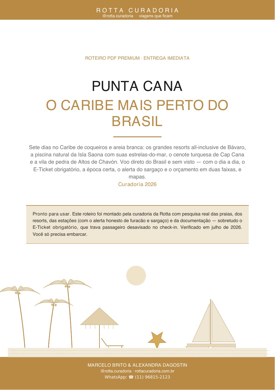 Capa do Roteiro PDF Premium de Punta Cana