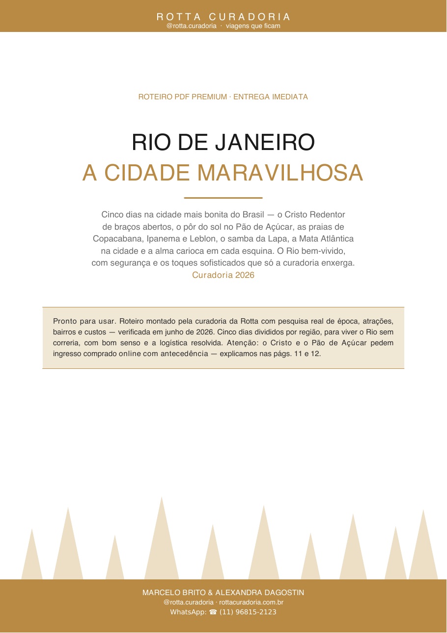 Capa do Roteiro PDF Premium de Rio de Janeiro