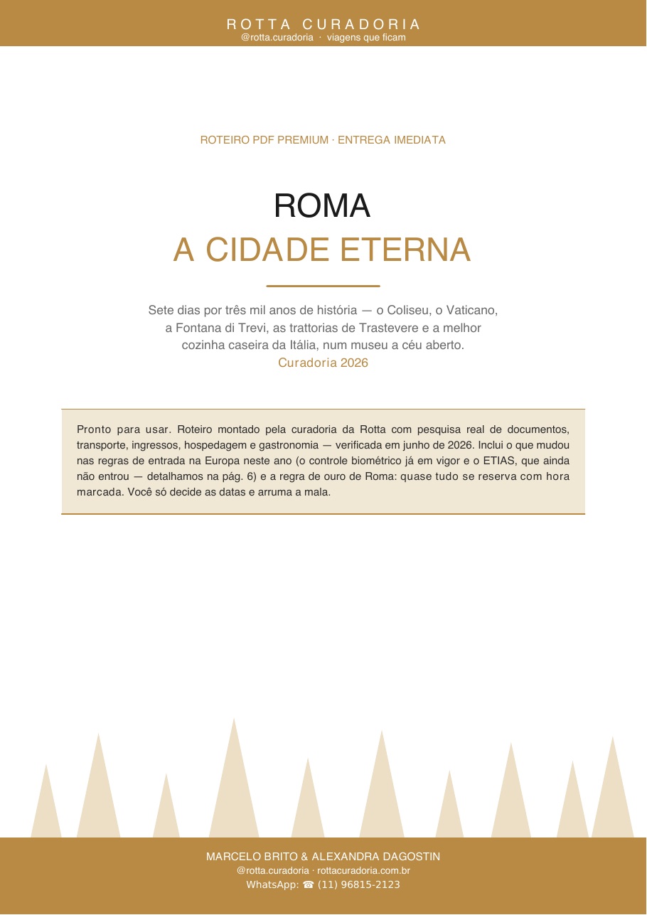 Capa do Roteiro PDF Premium de Roma