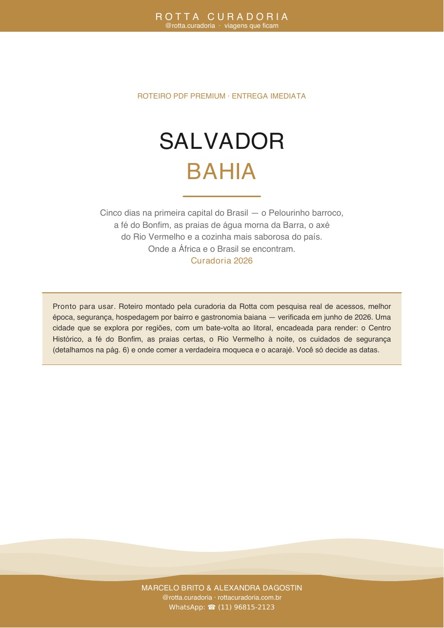 Capa do Roteiro PDF Premium de Salvador