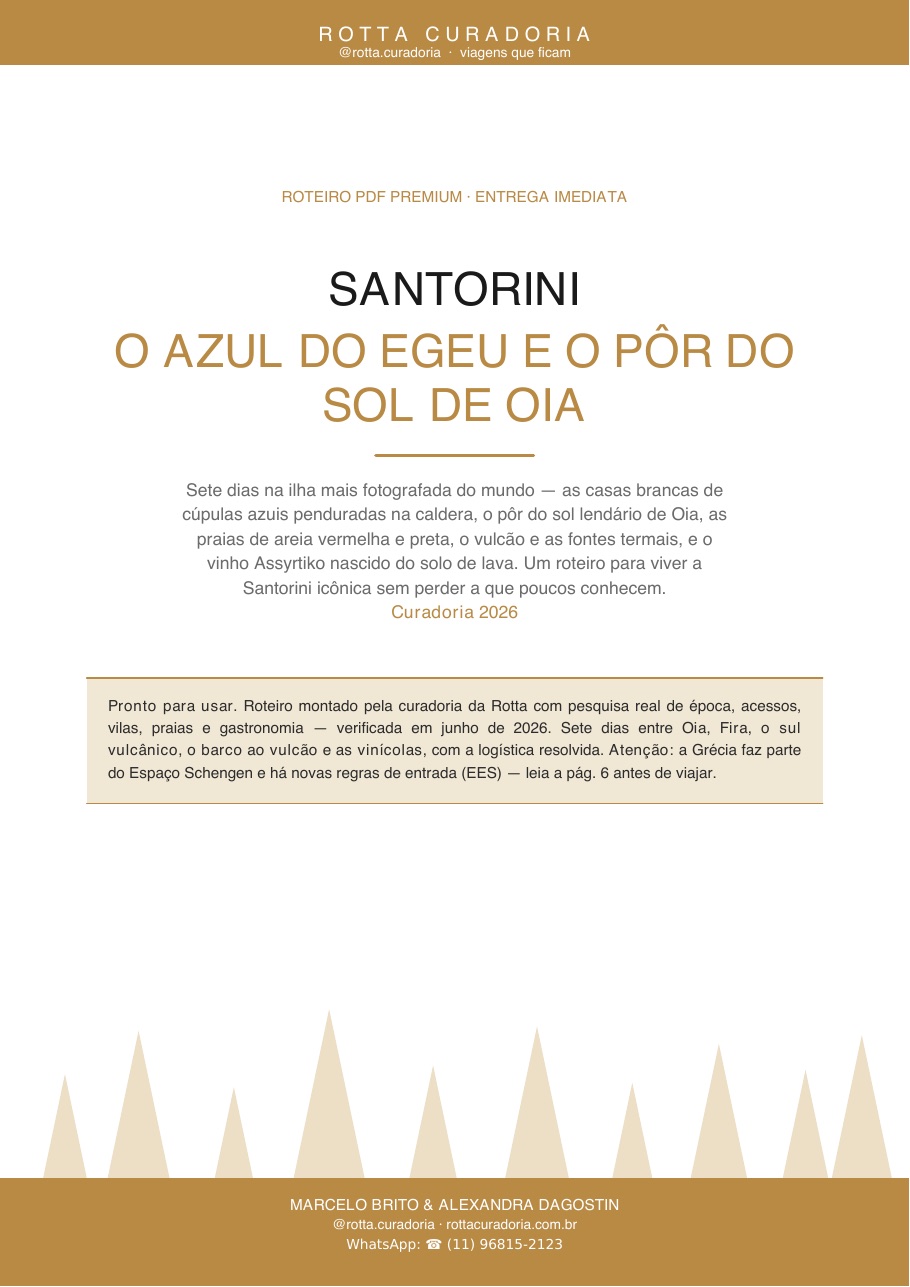 Capa do Roteiro PDF Premium de Santorini