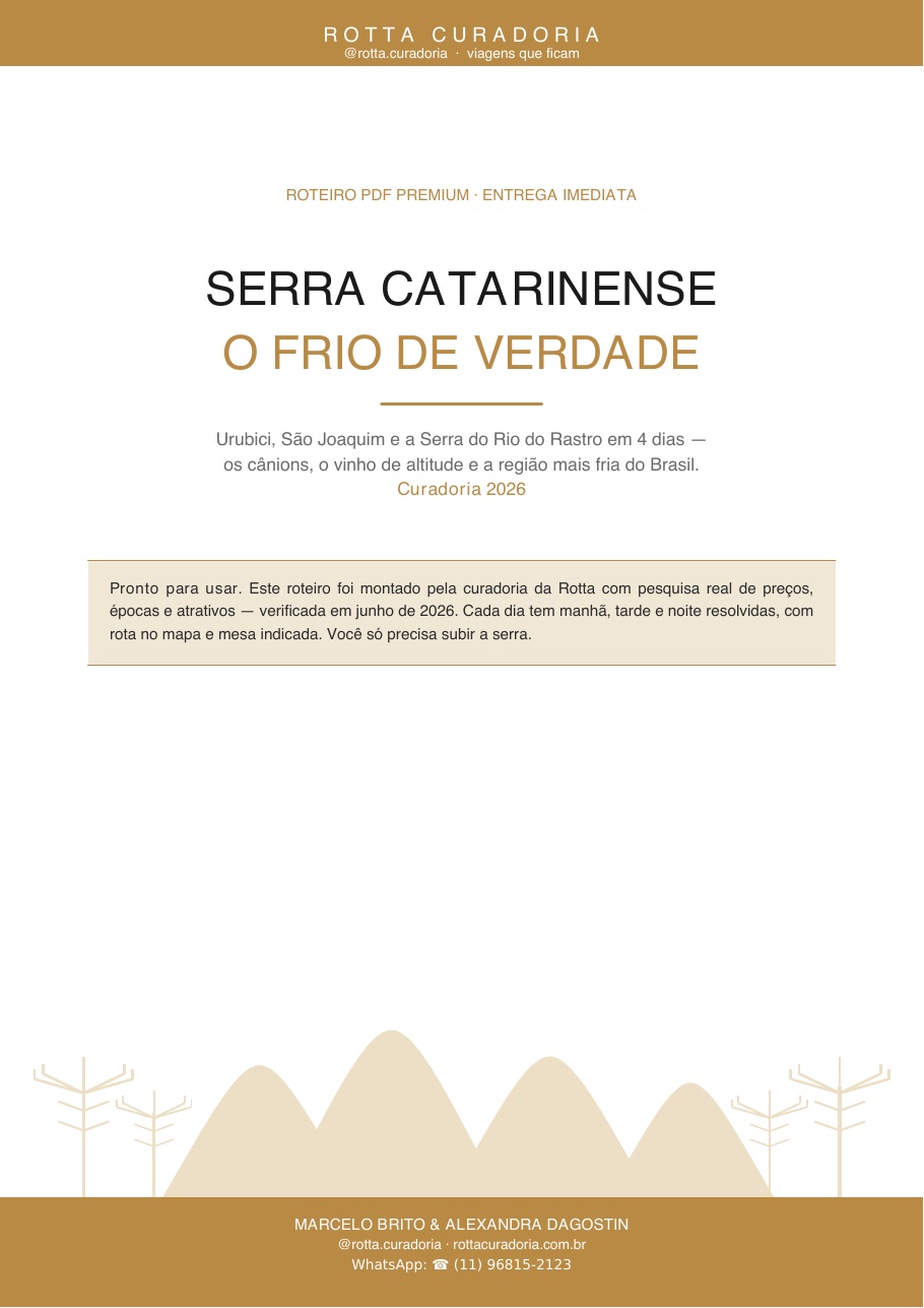 Capa do Roteiro PDF Premium de Serra Catarinense