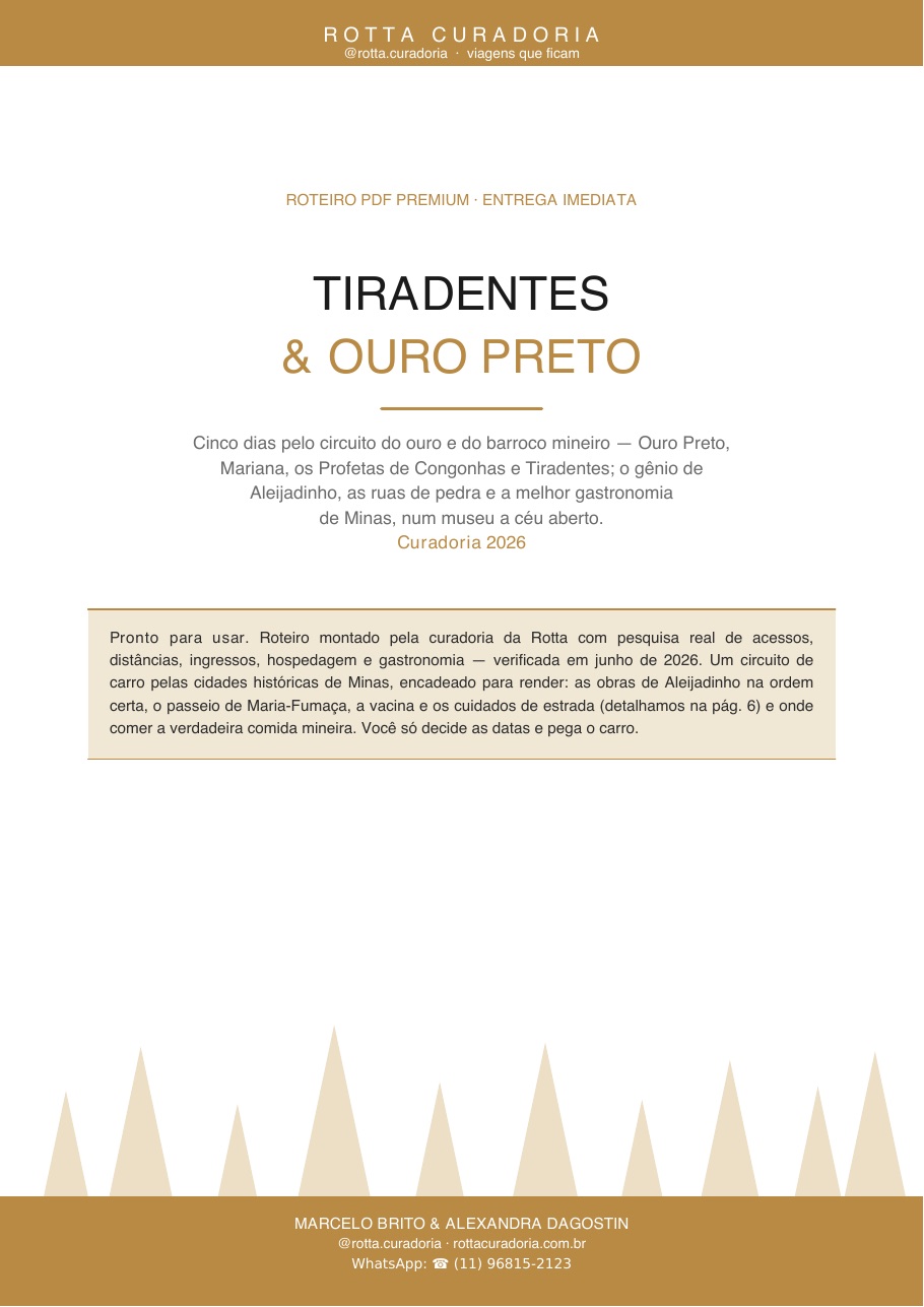 Capa do Roteiro PDF Premium de Tiradentes & Ouro Preto