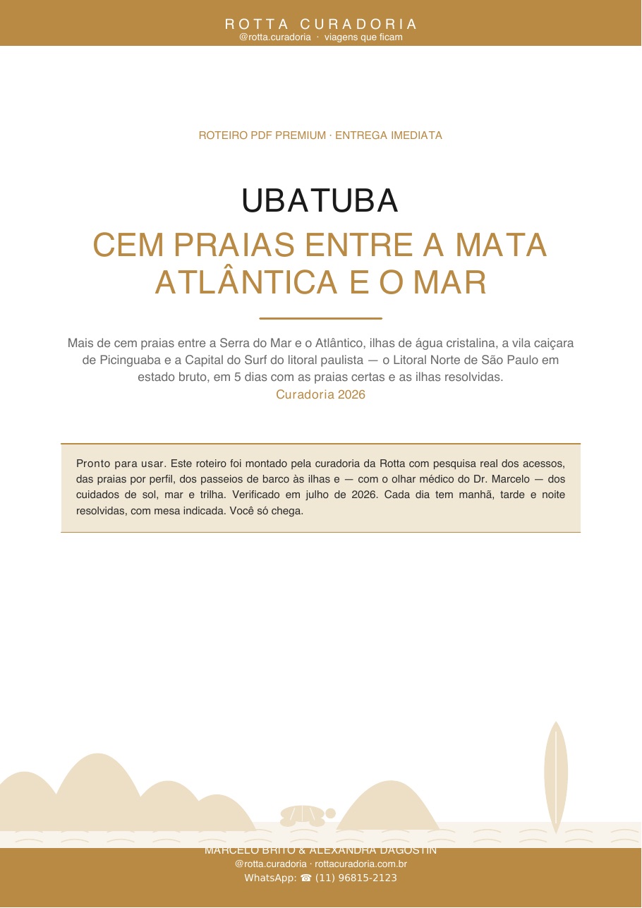 Capa do Roteiro PDF Premium de Ubatuba