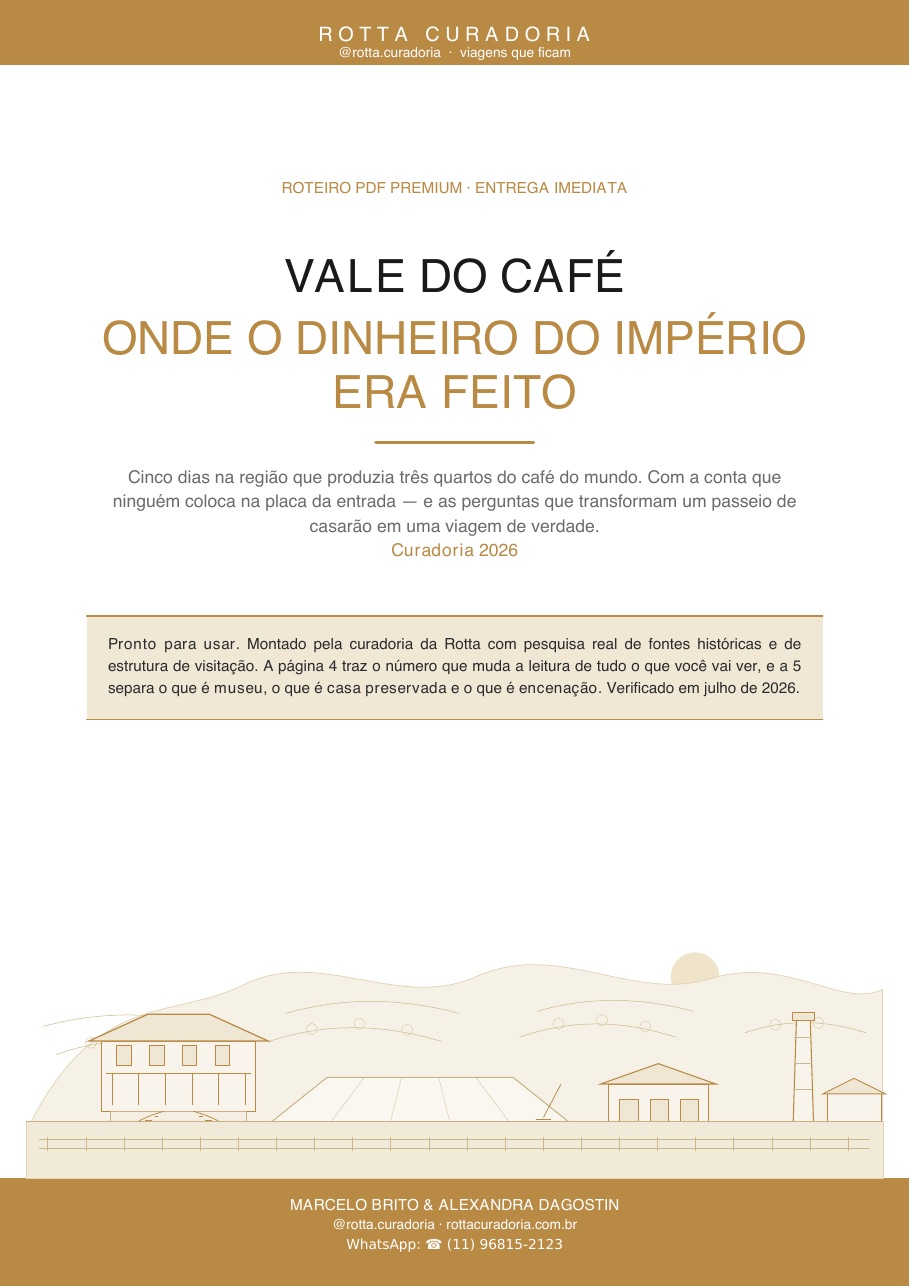 Capa do Roteiro PDF Premium de Vale do Café