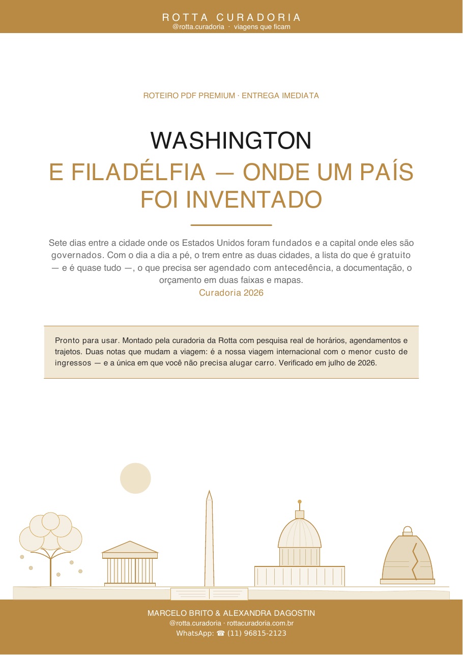 Capa do Roteiro PDF Premium de Washington & Filadélfia